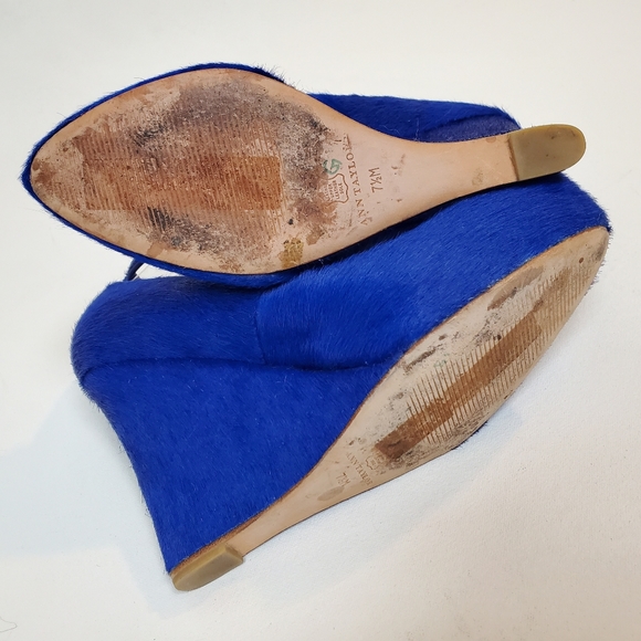 Ann Taylor fur wedge platform heels - Picture 8 of 8